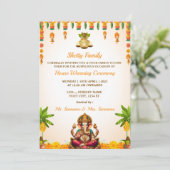 Indian Housewarming Invitation Kaart, Ganesh Puja Kaart (Staand voorkant)