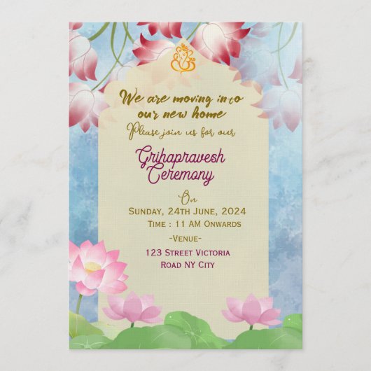 Indian Housewarming Invitations (Devant)