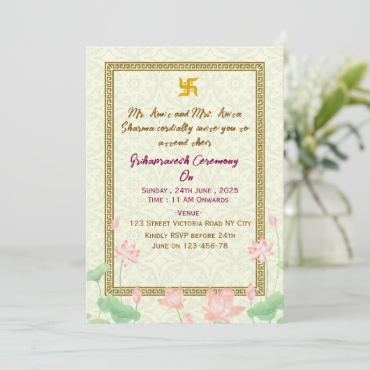 Indian Housewarming Invitations  (Debout devant)