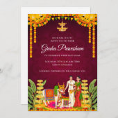 Indian Housewarming uitnodiging Gruhapravesham (Voorkant / Achterkant)