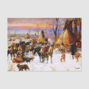 “Indian Hunters Return” door Charles M Russell Tissuepapier