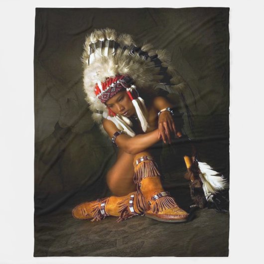 INDIAN MAIDEN Fleece Blankets Deken (Voorkant)