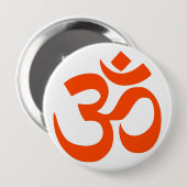 Indian Om Symbol Ronde Button 4,0 Cm (Voorkant /achterkant)