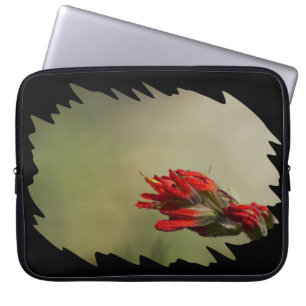 Indian Paintbrush Black Edge Laptop Sleeve