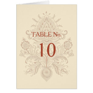 Indian Paisley - Carte Numéro de tableau