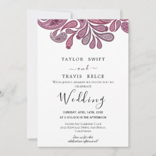 Indian Paisley Gold Faire-part de mariage