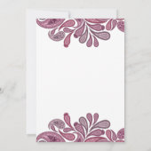 Indian Paisley Gold Faire-part de mariage (Dos)