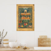Indian Pichwai Art Poster Mughal Royal Pavilion (Cuisine)