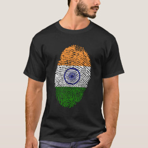 Indian Pride Fingerprint I Love India Vlag Indiane T-shirt
