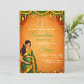 Indian Seemantham Ceremony Invitation Card (Debout devant)