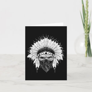 Indian Skull Rag, Indiaans Tattoo, Zany Br Kaart