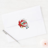 Indian Skull Tattoo Ronde Sticker (Envelop)