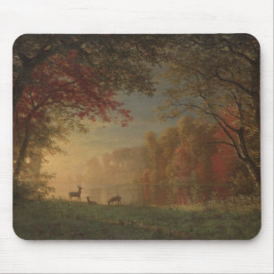 Indian Sunset Deer bij een meer Muismat