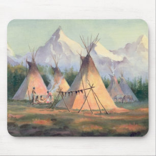 INDIAN TIPI CAMP door SHARON SHARPE Muismat