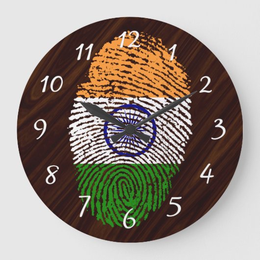 Indian touch fingerprint flag grote klok (Voorkant)