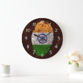 Indian touch fingerprint flag grote klok (Huis)