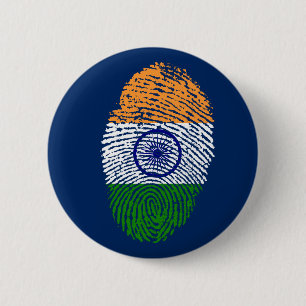 Indian touch fingerprint flag ronde button 5,7 cm