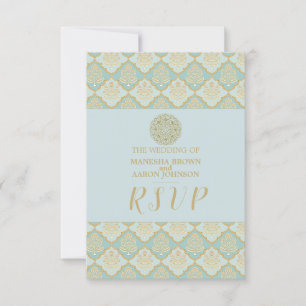 INDIAN TURQUOISE - Carte RSVP de mariage