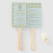 Indian Turquoise - Wedding Programme Fan Handwaaier (Voorkant en achterkant)