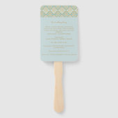Indian Turquoise - Wedding Programme Fan Handwaaier (Achterkant)