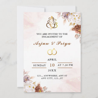 Indian Verloving Invitation Kaart