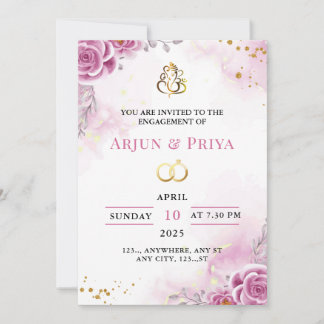 Indian Verloving Invitation Kaart, bewerkbaar Kaart