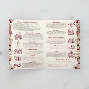 Indian Wedding Ceremony Guide Red Gold Folded Programma