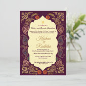 Indian wedding ethnic luxury Hindu invitation (Debout devant)
