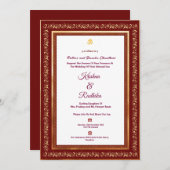 Indian wedding ethnic luxury Hindu invitation (Devant / Derrière)