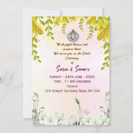 Indian Wedding Haldi Ceremony Invitations Kaart