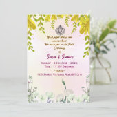 Indian Wedding Haldi Ceremony Invitations Kaart (Staand voorkant)