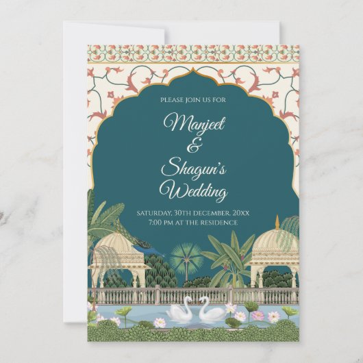 Indian Wedding invitation Digital Indian wedding Kaart (Voorkant)