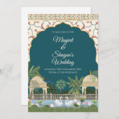 Indian Wedding invitation Digital Indian wedding Kaart (Voorkant / Achterkant)