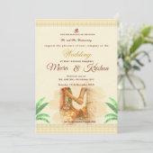 Indian Wedding Invitation Kaart (Staand voorkant)