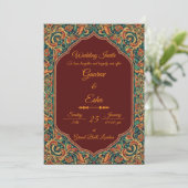 Indian Wedding Invitation (Mughal Version) Kaart (Staand voorkant)