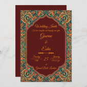 Indian Wedding Invitation (Mughal Version) Kaart (Voorkant / Achterkant)