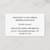 Indian Wedding Invite Damask Gold Winter Black Informatiekaartje (Achterkant)