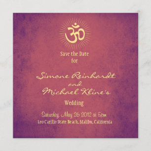 Indian Wedding, OM, red de date Hindu Wedding Save The Date
