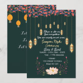 Indian Wedding Sangeet Night Ceremony Invitations (Devant / Derrière)
