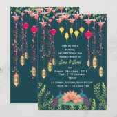 Indian Wedding Sangeet Night Invitations  Kaart (Voorkant / Achterkant)