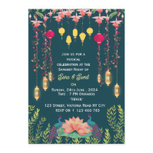 Indian Wedding Sangeet Night Invitations 