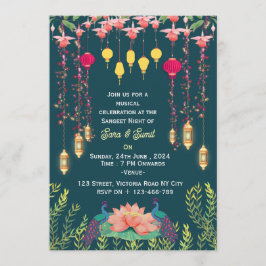 Indian Wedding Sangeet Night Invitations  Kaart