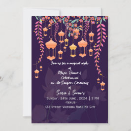 Indian Wedding Sangeet Night Invitations  Kaart