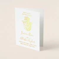 Indian Wedding Save the date Gold hamsa Henna