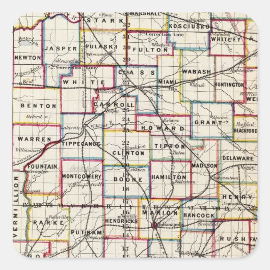 Indiana 2 vierkante sticker (Voorkant)