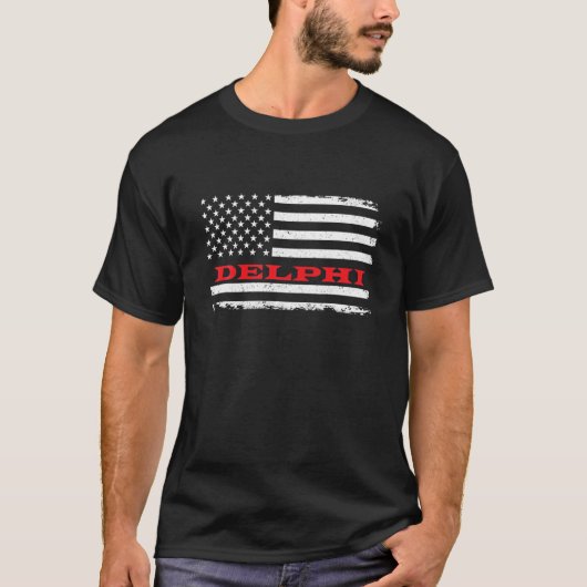 Indiana American Flag Delphi USA Patriotic Souveni T-shirt (Voorkant)
