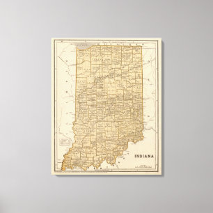 Indiana Atlas Map Canvas Afdruk