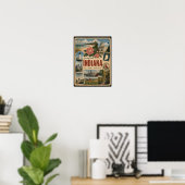 Indiana Authentic Vintage Stijl Poster (Thuiskantoor)