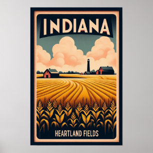 Indiana Boerderij Landschap Poster