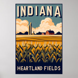  Indiana Boerderij Landschap Poster